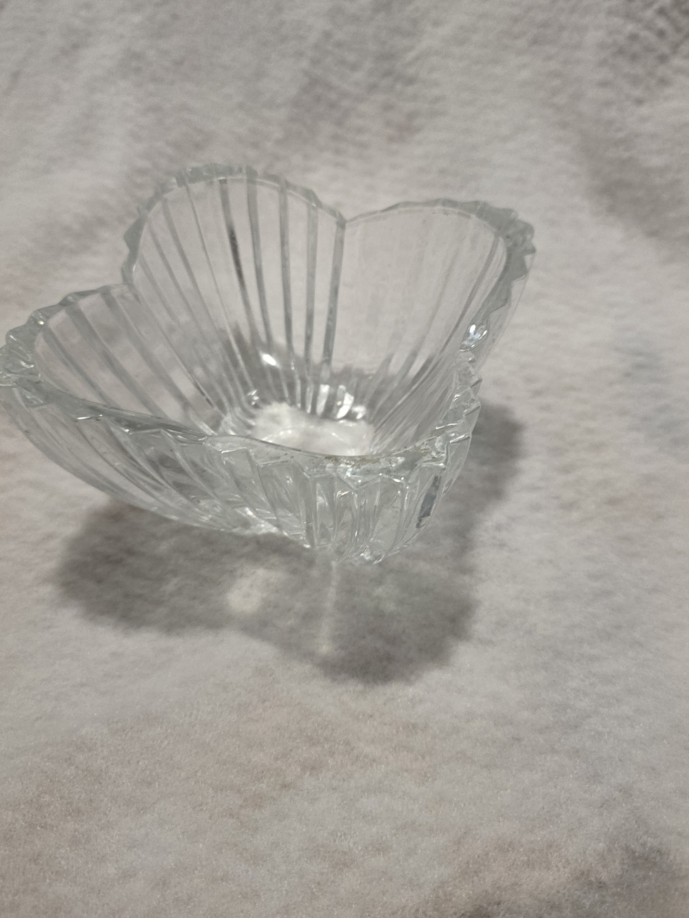 Mikasa Lydia Tulip Bowl 6" Ribbed Crystal Scalloped Edge CandyDish